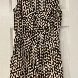 Bebop Retro Sleeveless Apple Bow Dress. Size S. Pockets. Office Work Casual Fall